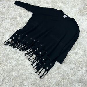Chico’s Black Fringe Sweater - XXS